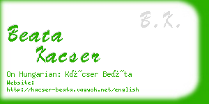 beata kacser business card